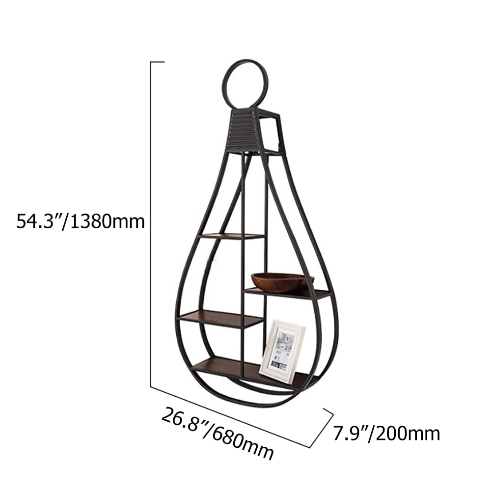 Metal Floating Shelves Chinese Style Pipa-Shaped Shelf window image