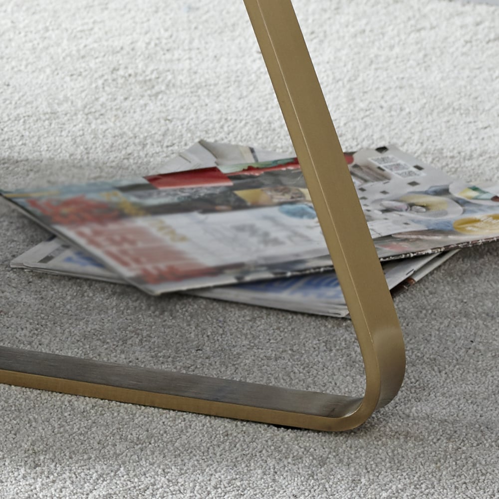 Black Modern Oval Coffee Table Sintered Stone Top & Stainless Steel Trestle window image