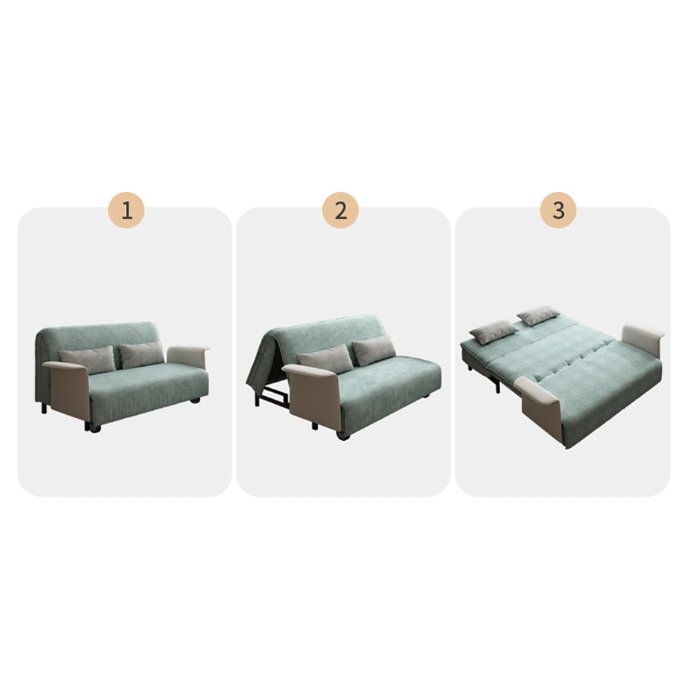 Modern 2 Seat Convertible Sofa Bed Leath-aire Full Sleeper Sofa window image
