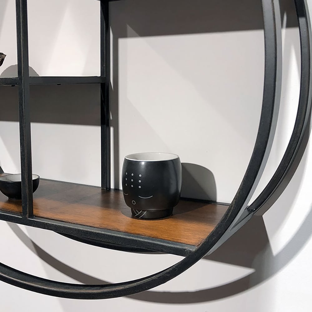 Metal Floating Shelves Chinese Style Pipa-Shaped Shelf window image