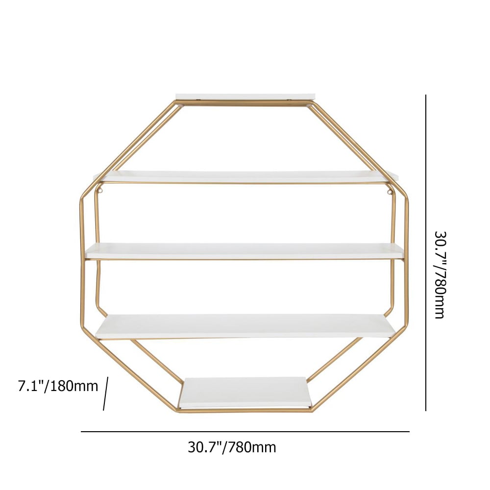 Moderne wandrekken 5-laags in goud en wit Vensterafbeelding