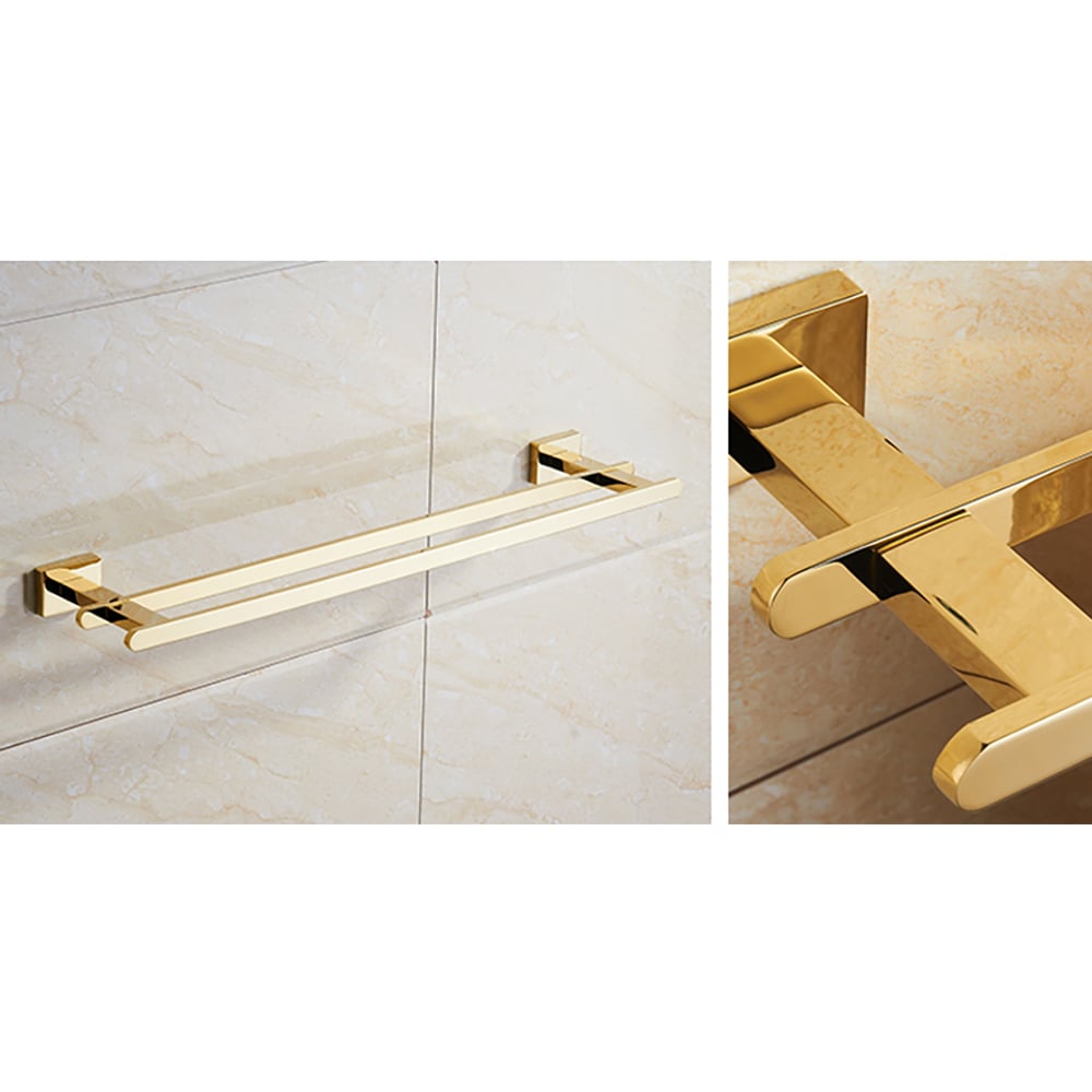 2-Bar Bathroom Golden Towel Rail Wall Mounted Towel Rail in Copper window image
