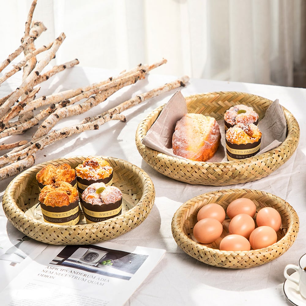 Rustic Modern Straw-Plaited Desk Organizer in Bamboo window image