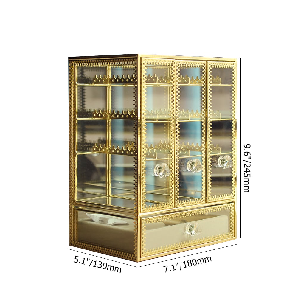 Modern Jewelry Case in Gold with Earring/Ring Storage window image