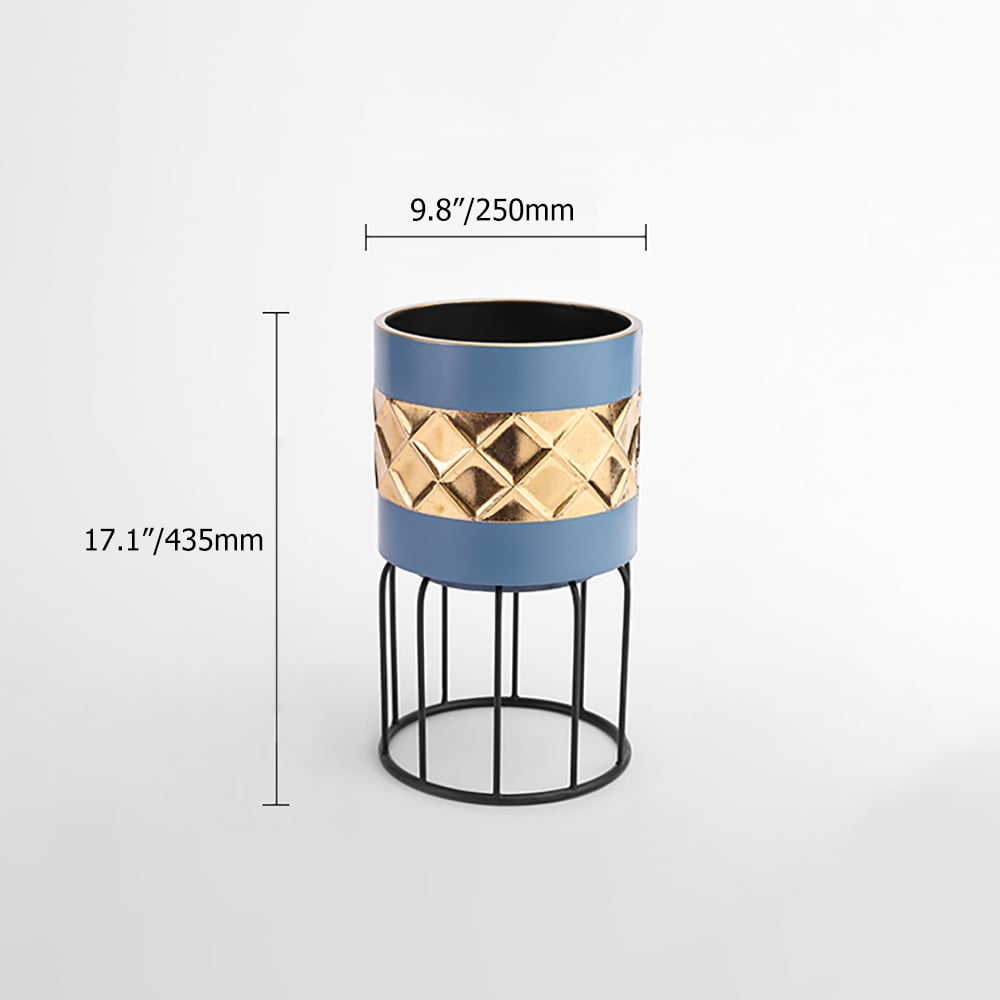 4 Pieces Bohemia Plant Stand Round Plant Pot in Metal Indoor&Outdoor window image