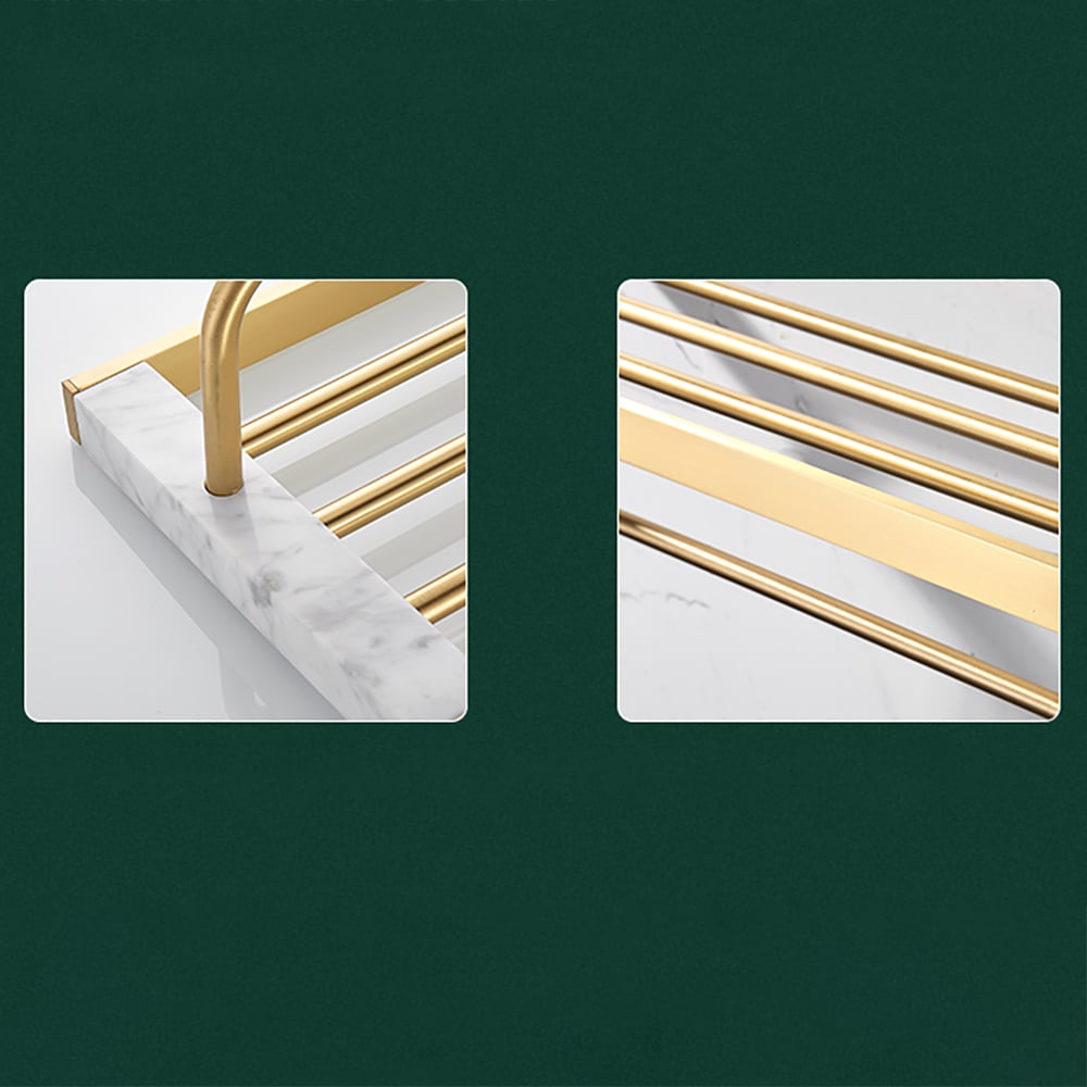 600mm Modern Bathroom Shelf with Brass Towel Rack window image