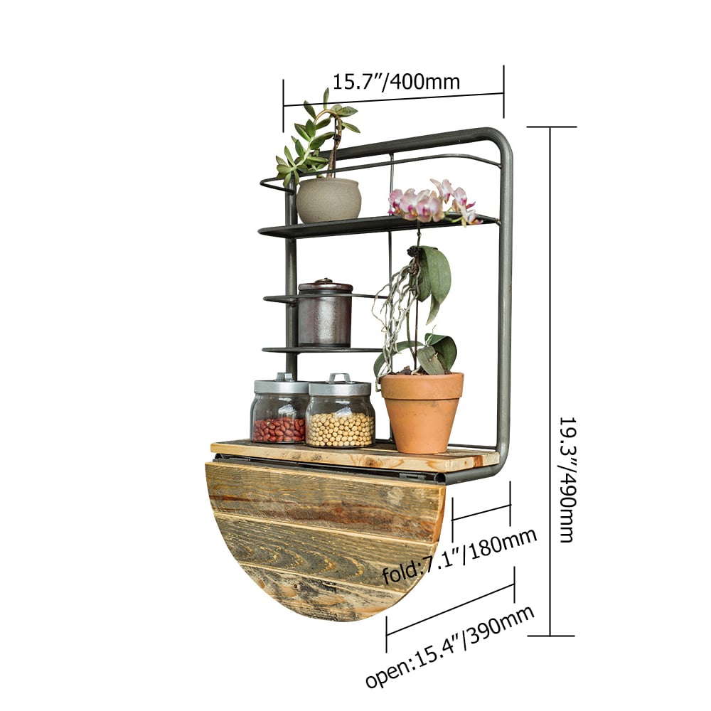 3-Tier Foldable Floating Shelves Multi-Use Wall Mini Table window image