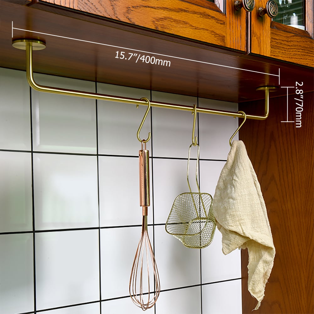 Kitchen Floating Shelves Tableware Storage Shelf with Hanging Hooks window image