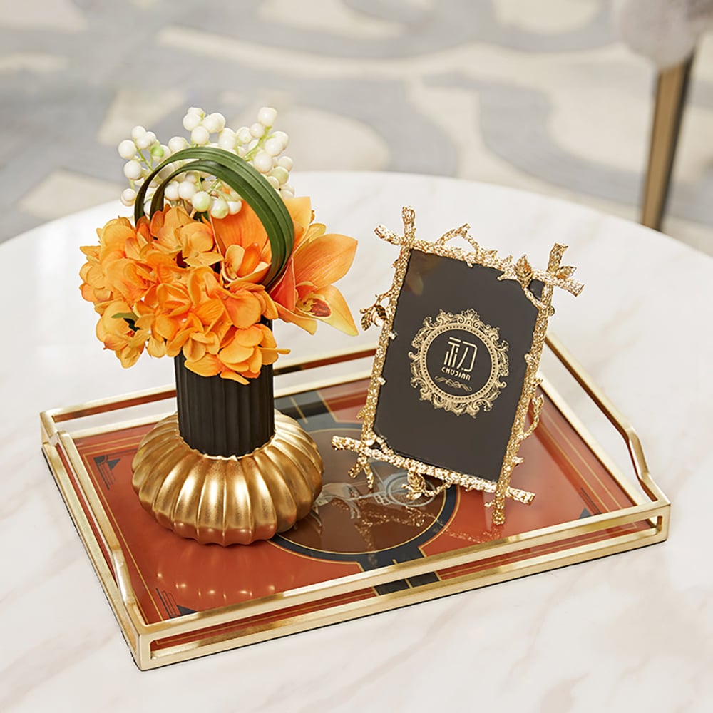 Modern Tray Desk Organizer for Entryway in Metal window image