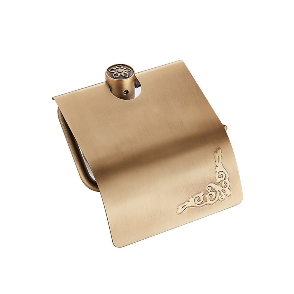 Vintage Wall Mount Bathroom Tissue Roll Holder with Cover window image