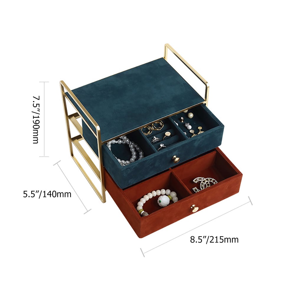 Modern Jewelry Box Desk Organizer with Double Drawers window image