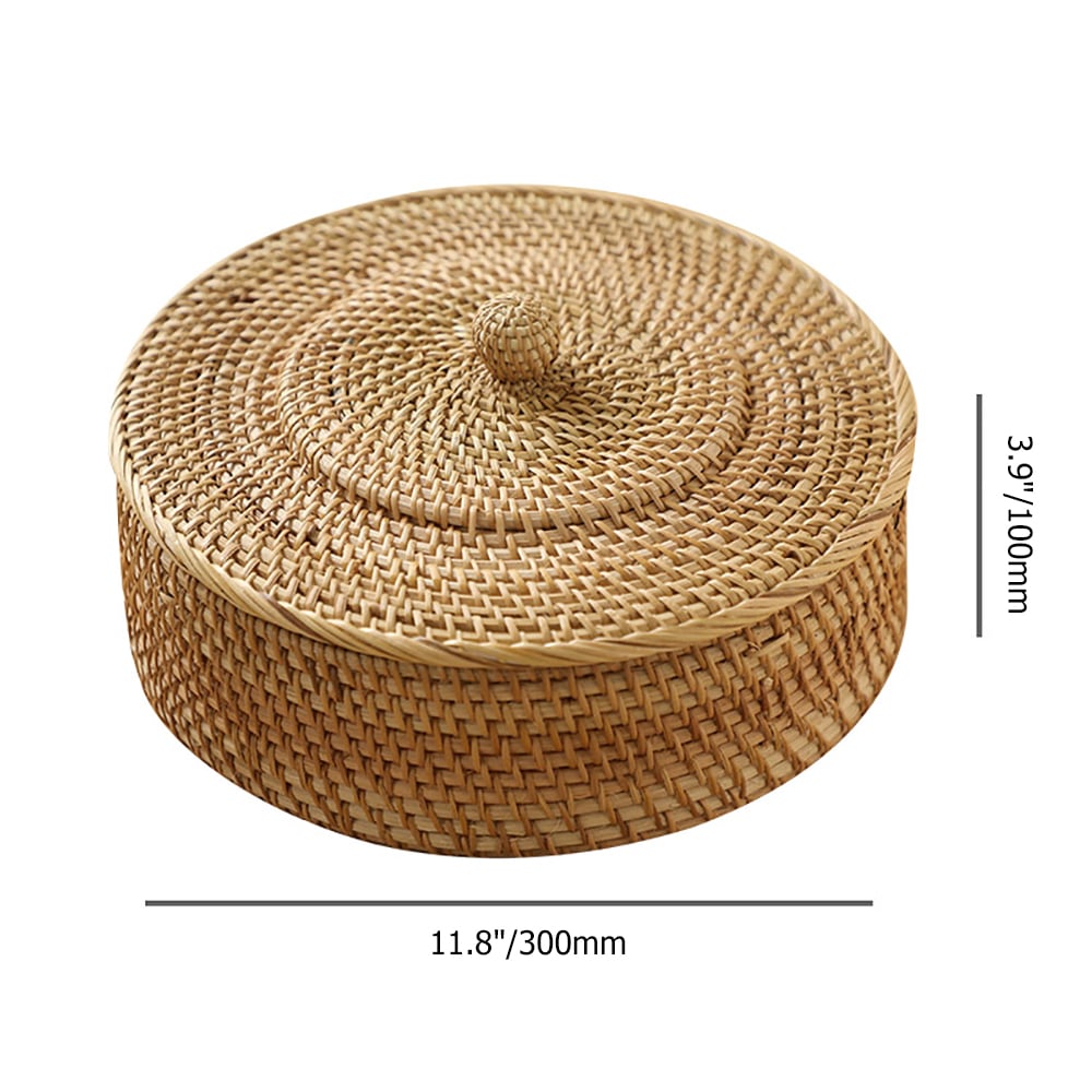 Boerderij bureau-organizer met deksel in rotan Vensterafbeelding