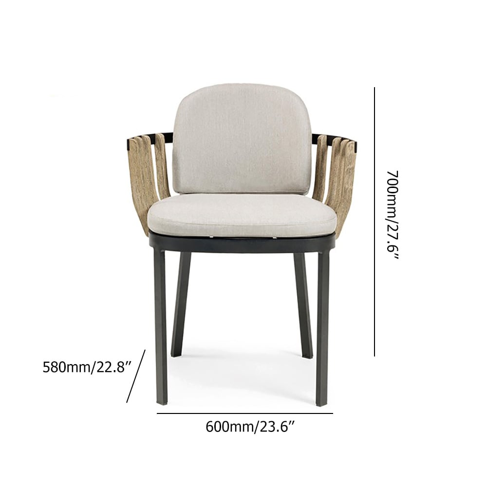 7-Pieces Outdoor Dining Set with Teak Wood Table and Armchairs Patio Dining Set window image