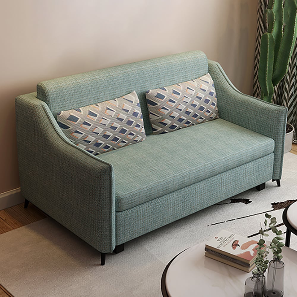 2 Seat Convertible Full Sleeper Sofa Bed Cotton&Linen Upholstered Pillow Included window image