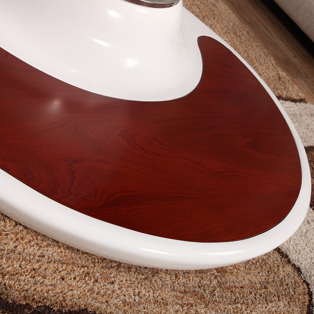 Round Rotating Tempered Glass Coffee Table with Storage FRP window image