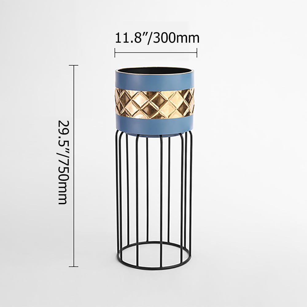 4 Pieces Bohemia Plant Stand Round Plant Pot in Metal Indoor&Outdoor window image