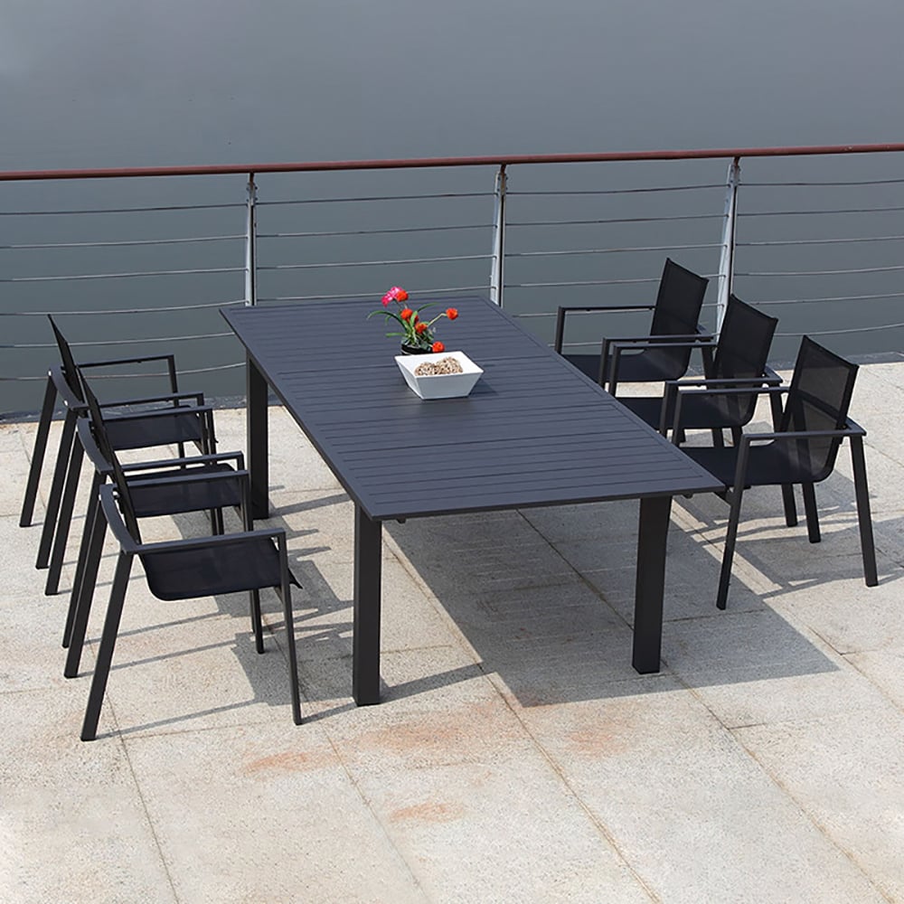 9-Pieces Dining Set with Extendable Table and 8 Side Chairs window image