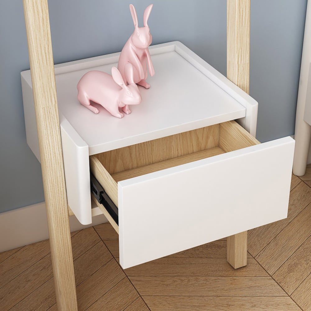 Simple Ladder Bookcase Corner Shelves with Drawer & Cross-Bar window image