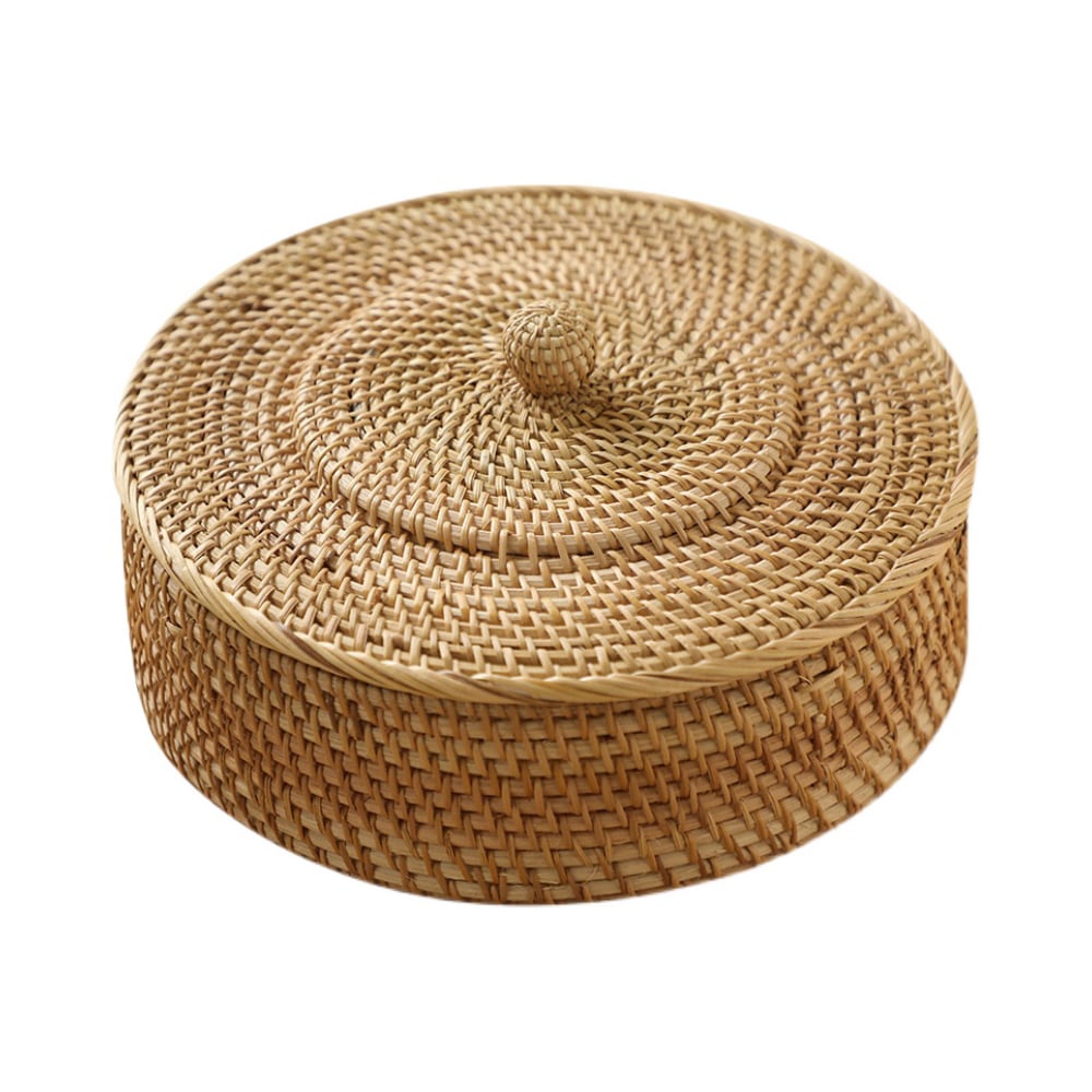 Boerderij bureau-organizer met deksel in rotan Vensterafbeelding