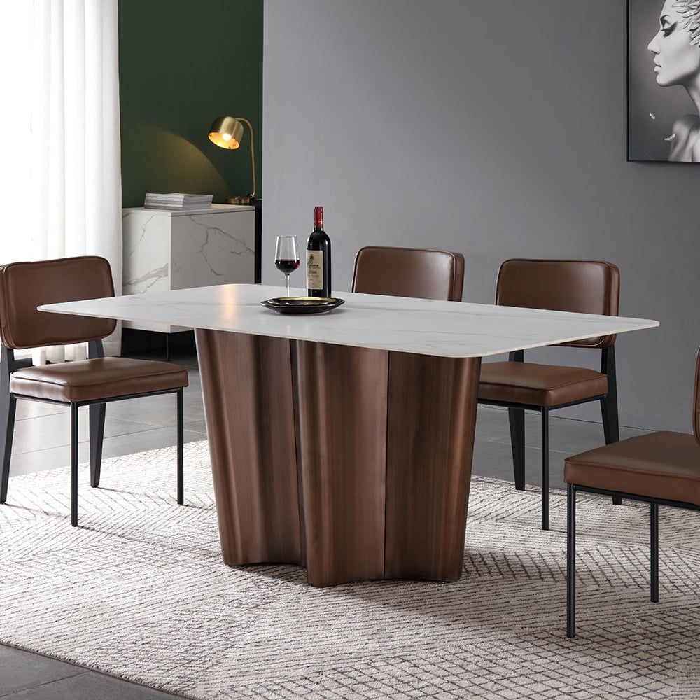 63" Dining Table Sintered Stone Top & Carbon Steel Base window image