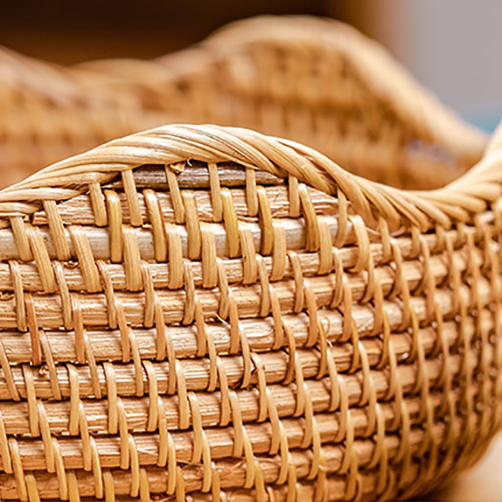 Rustic Fruit Bowl in Rattan Set of 3 window image