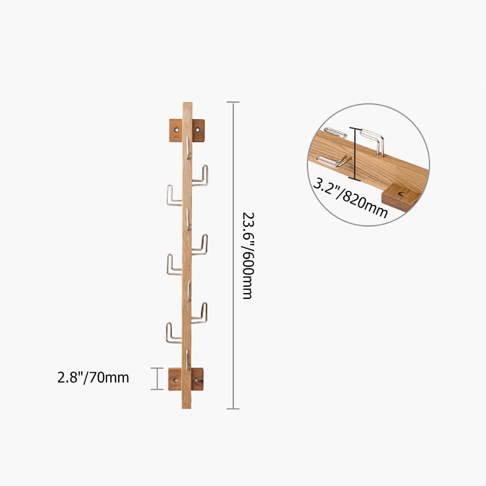 Rustic Wall-Mounted Coat Rack Coat Hook in Natural 10 Hook window image