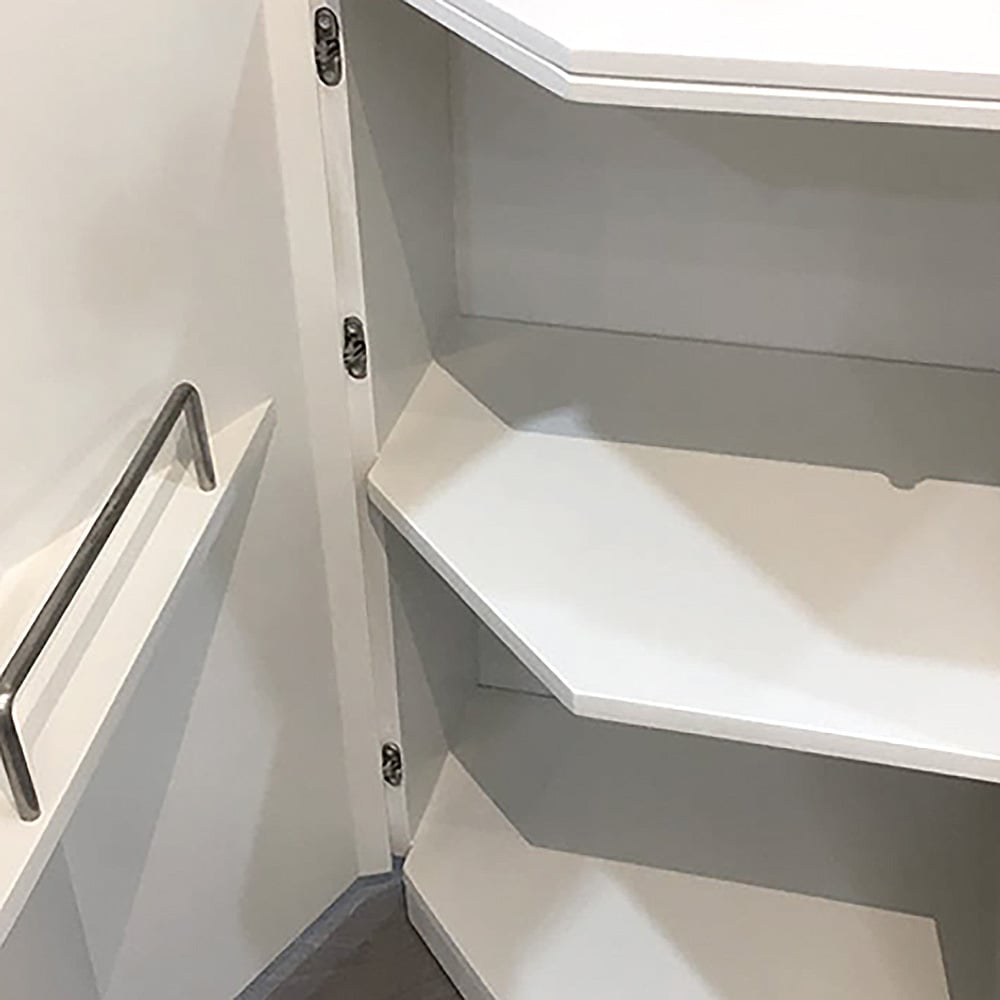 White Buffet Modern Polygonal 92" Sideboard Cabinet with Storage window image