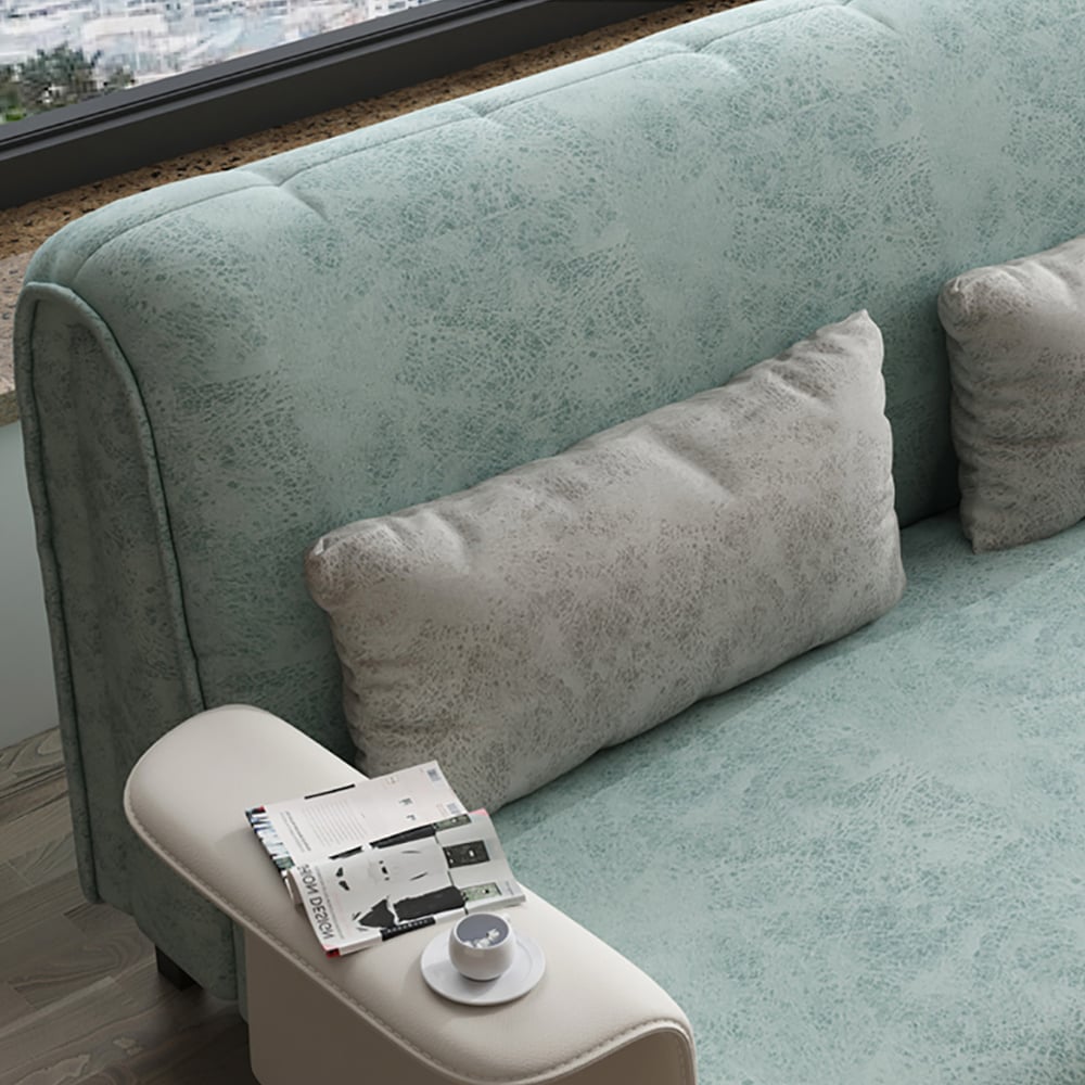 Modern 2 Seat Convertible Sofa Bed Leath-aire Full Sleeper Sofa window image