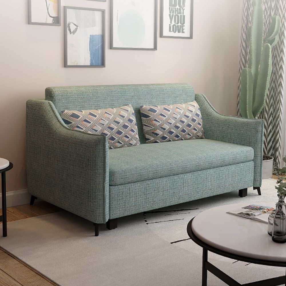 2 Seat Convertible Full Sleeper Sofa Bed Cotton&Linen Upholstered Pillow Included window image