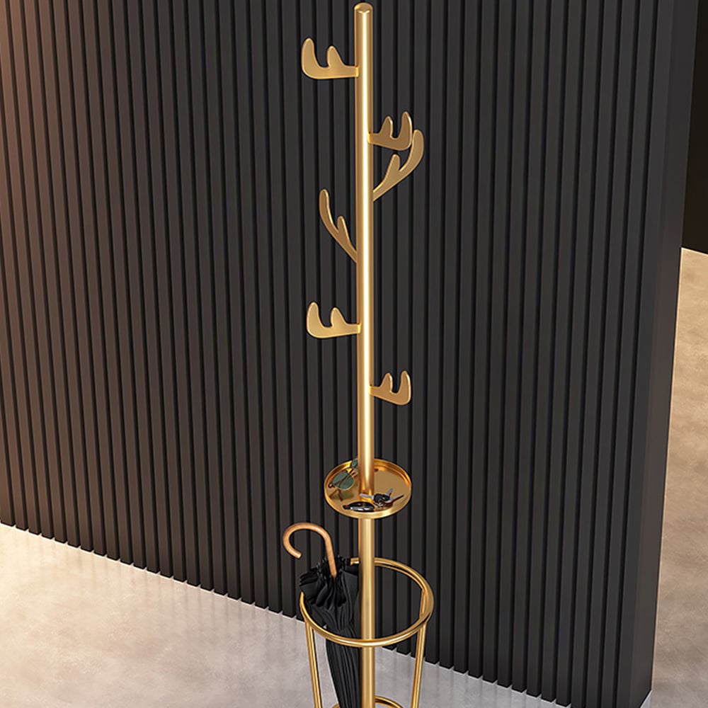 Modern Coat Rack with Umbrella Stand in Metal & Marble window image