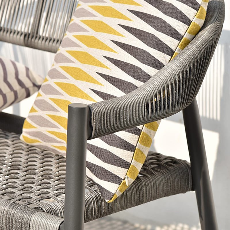 Rattan Woven Outdoor Loveseat with Aluminum Frame window image