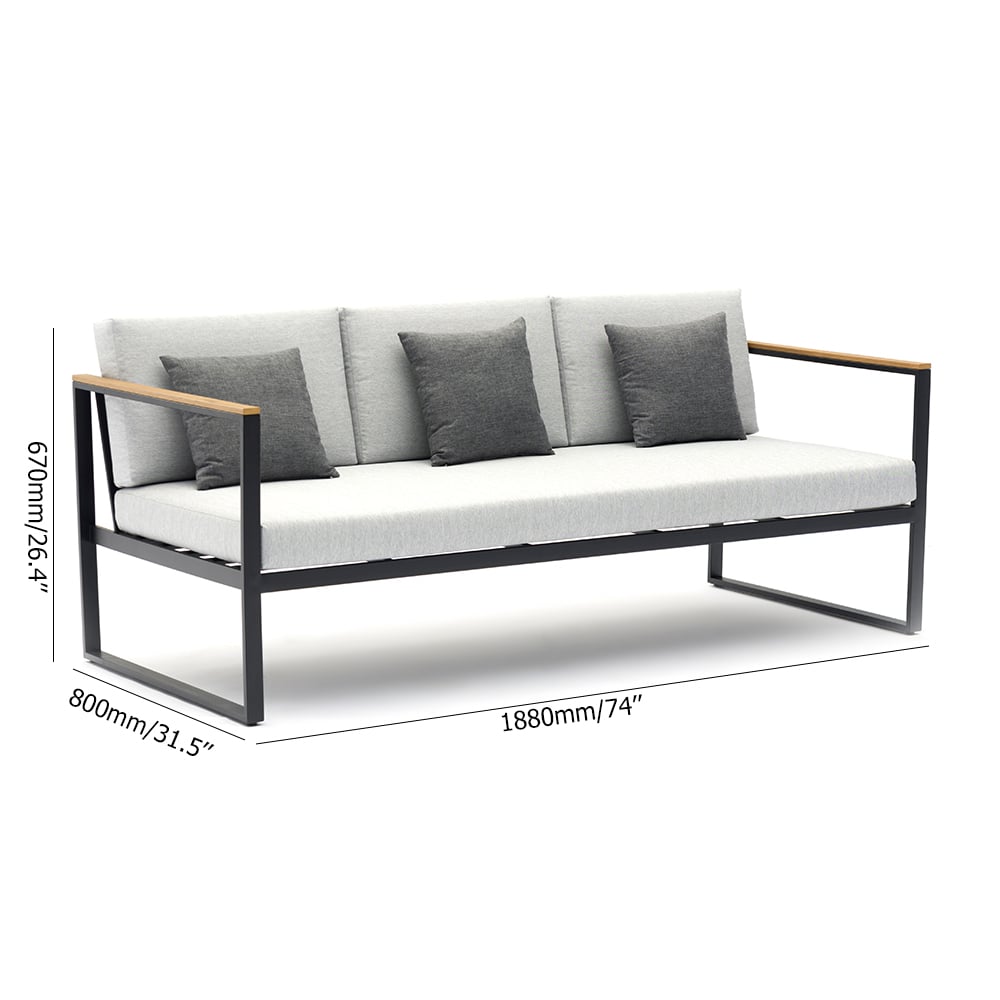 5-Pieces Polyester Outdoor Conversation Set with Aluminum Frame and Group Tables window image