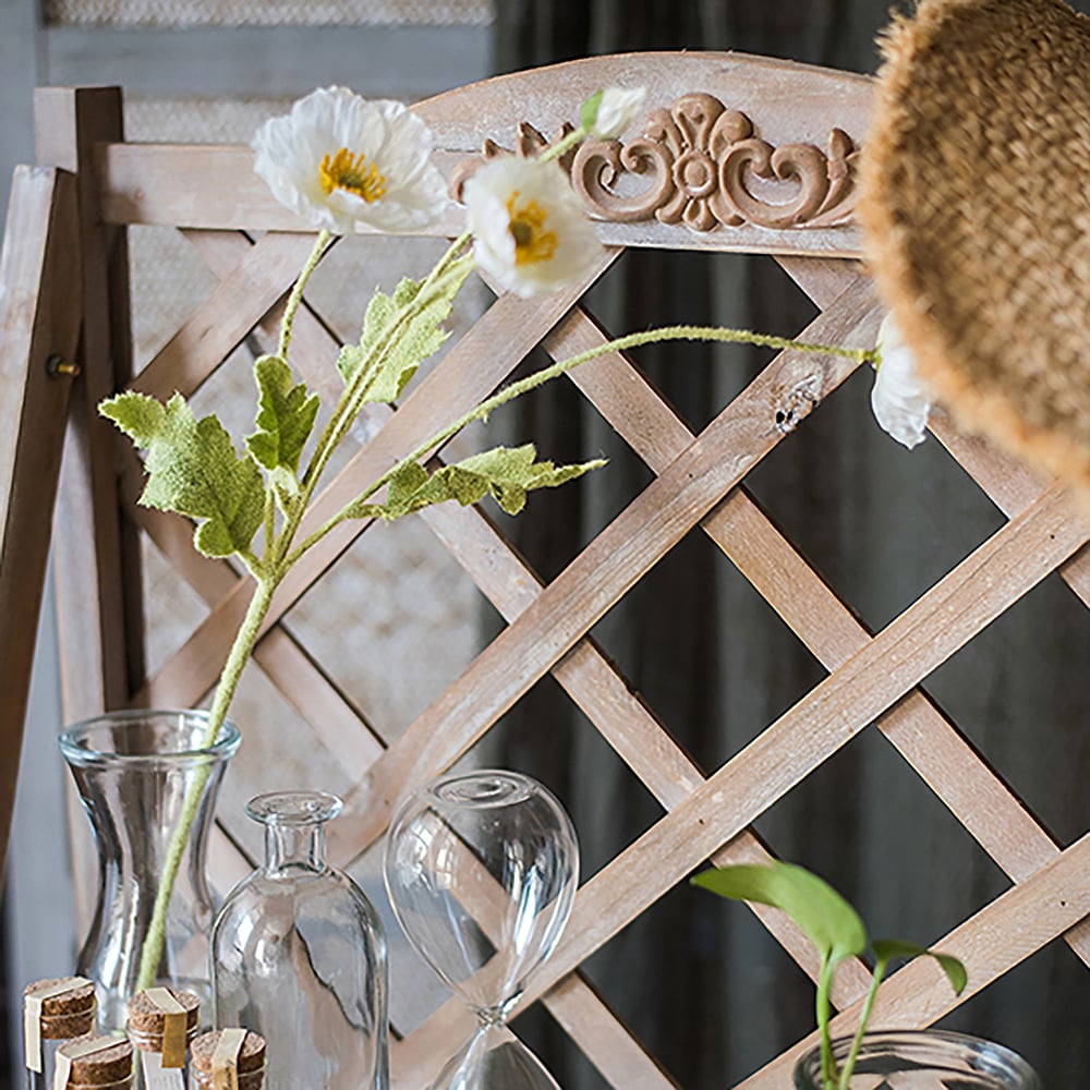 Retro 2-Tier Ladder Plant Stand Decor Storage Shelf in Wood window image