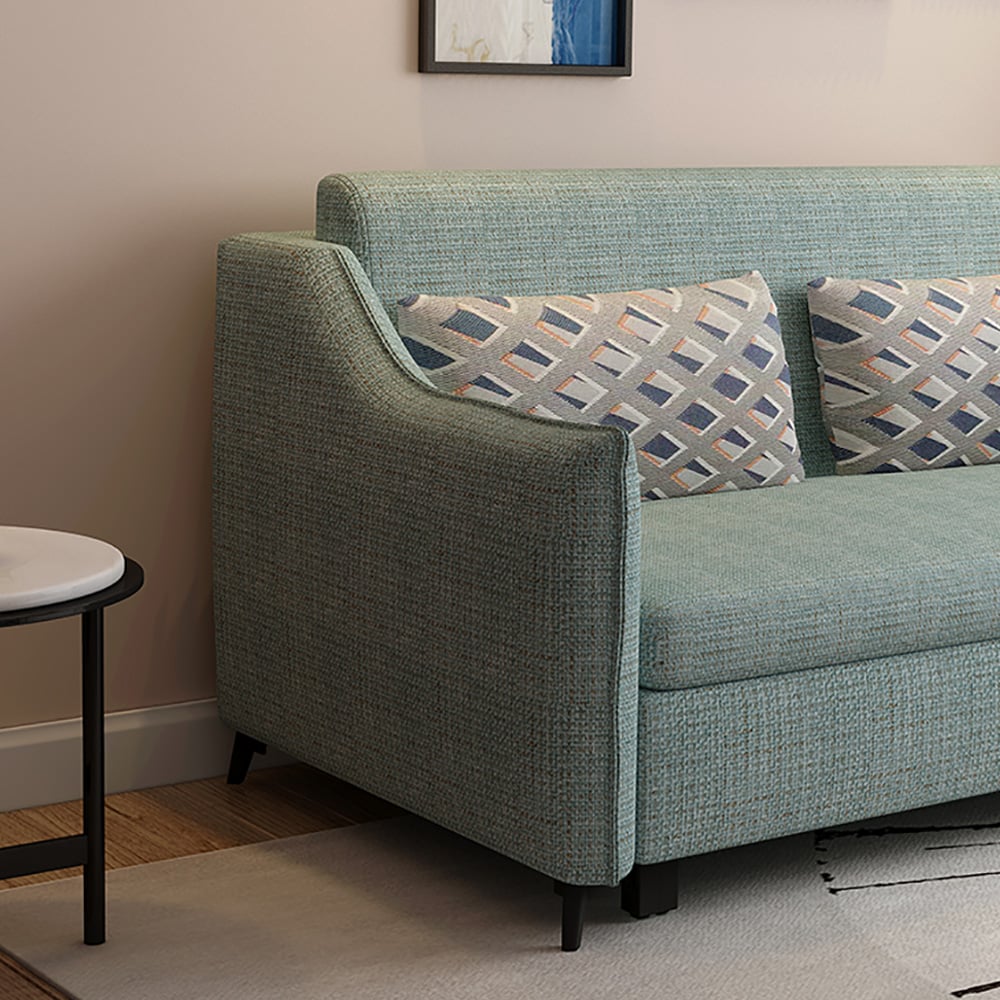 2 Seat Convertible Full Sleeper Sofa Bed Cotton&Linen Upholstered Pillow Included window image