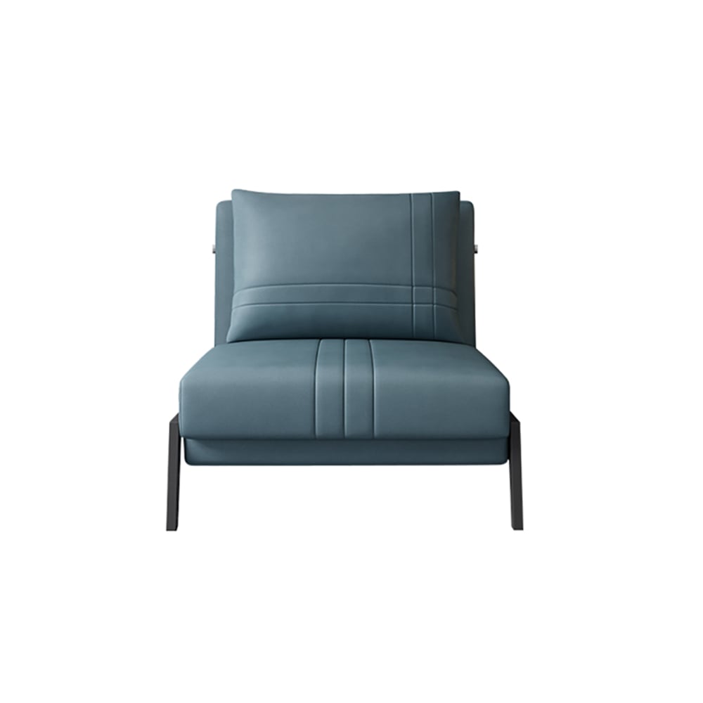 860mm Modern Full Sleeper Sofa Leath-Aire Armless Sofa Bed in Blue window image