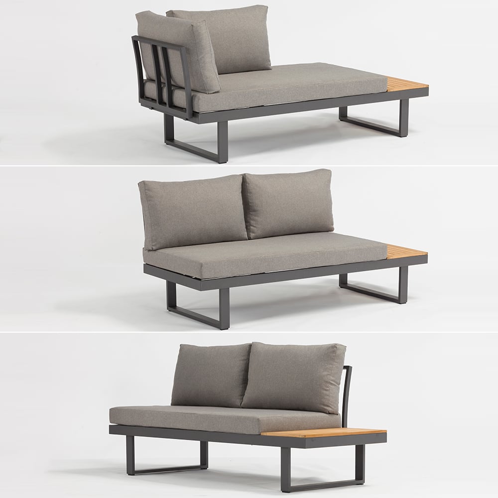 3-Pieces Sectional Outdoor Sofa Set with Build-in Side Table and Square End Table window image