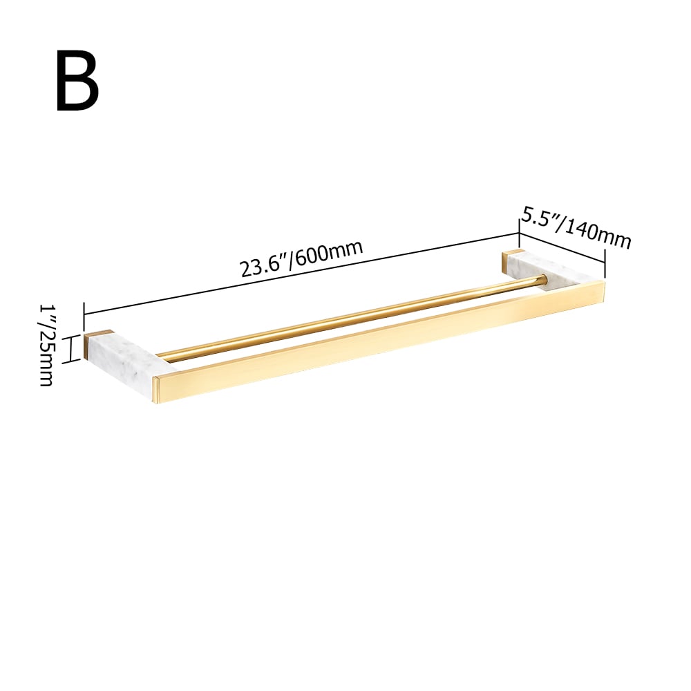 Porte-serviettes de salle de bain doré 600 mm image de fenêtre
