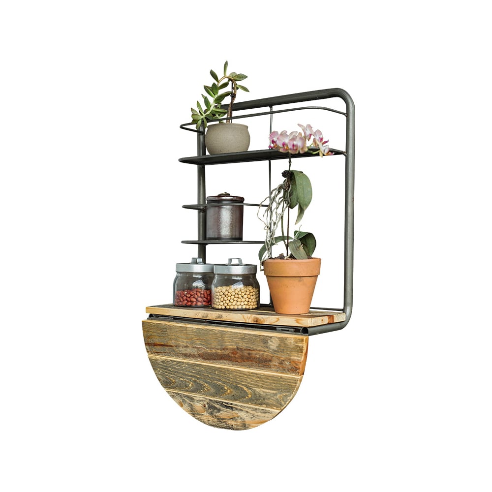 3-Tier Foldable Floating Shelves Multi-Use Wall Mini Table window image