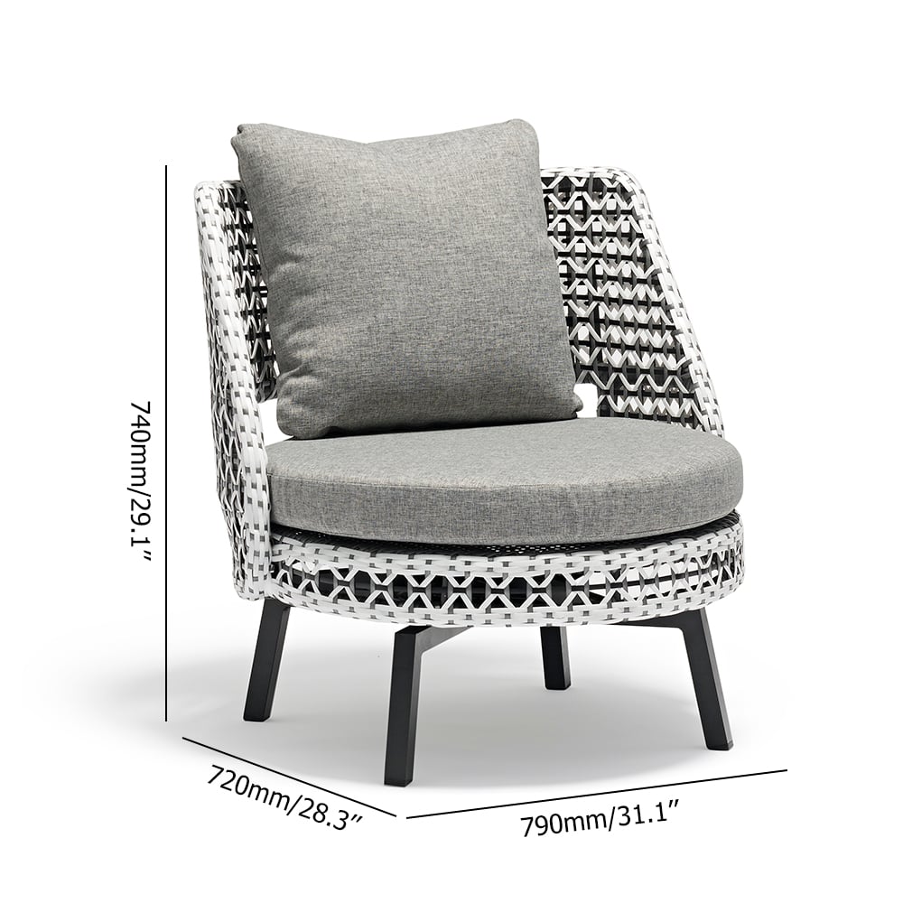 3-Pieces Aluminum Outdoor Bistro Set with Rotating Armchair and Round End Table window image