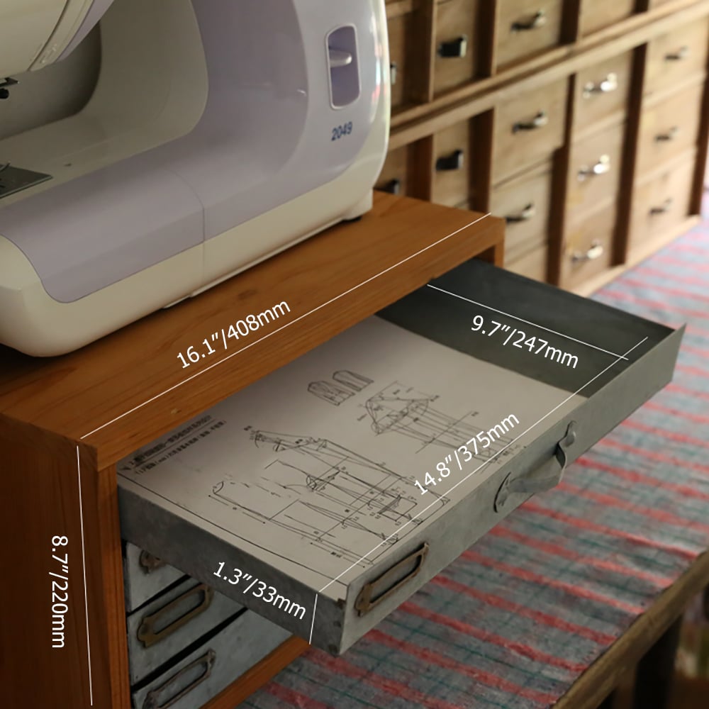 Vintage Desktop Organizer File Storage Box with 4 Drawers window image