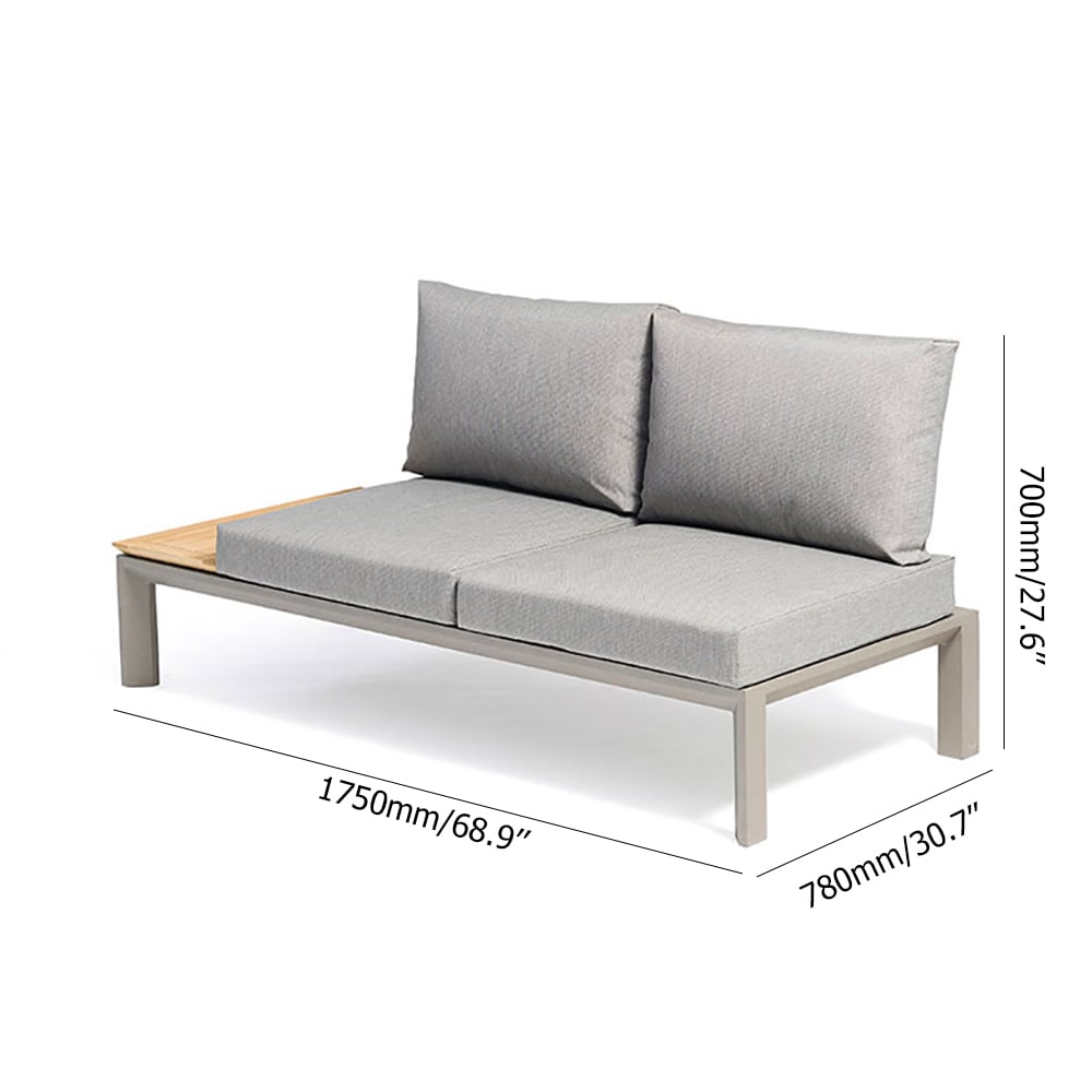 4-Pieces Outdoor Sectional Set with Build-in Side Table and Coffee Table window image