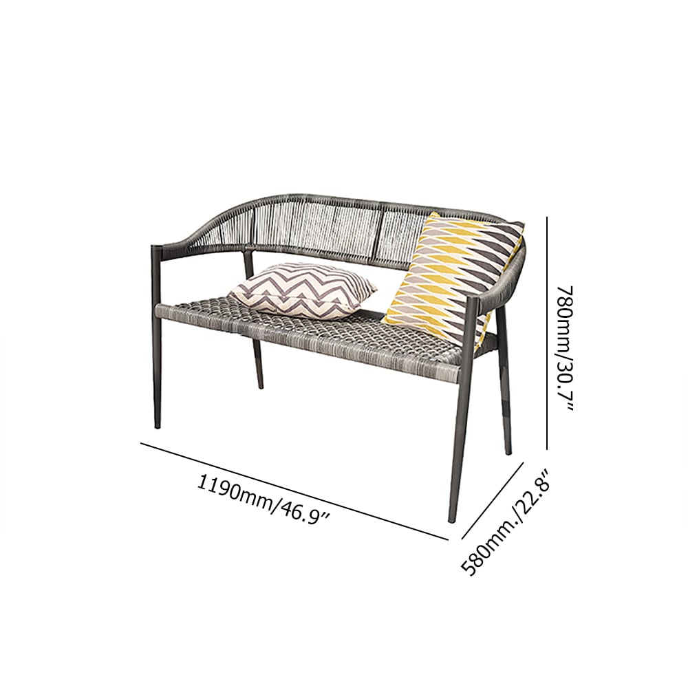 Rattan Woven Outdoor Loveseat with Aluminum Frame window image