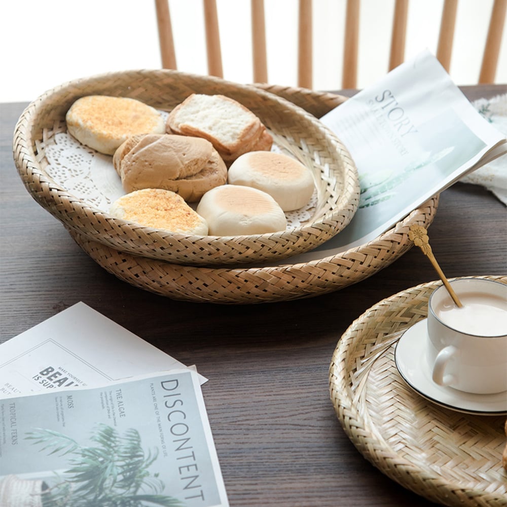 Rustic Modern Straw-Plaited Desk Organizer in Bamboo window image