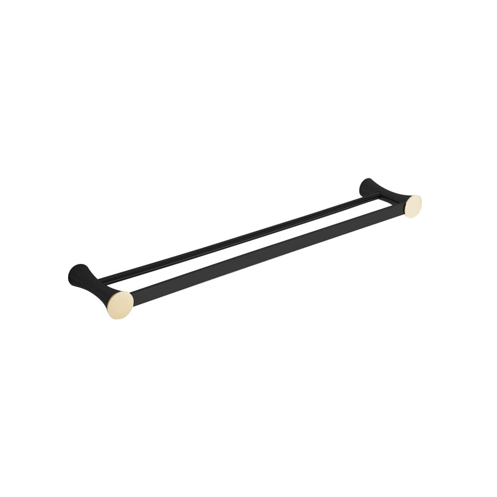 Toallero minimalista moderno de cobre de 2 rieles para baño Imagen de ventana