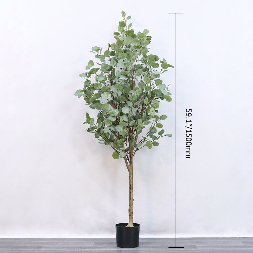59.1" Artificial Eucalyptus Tree 1 Piece Indoor Plants window image
