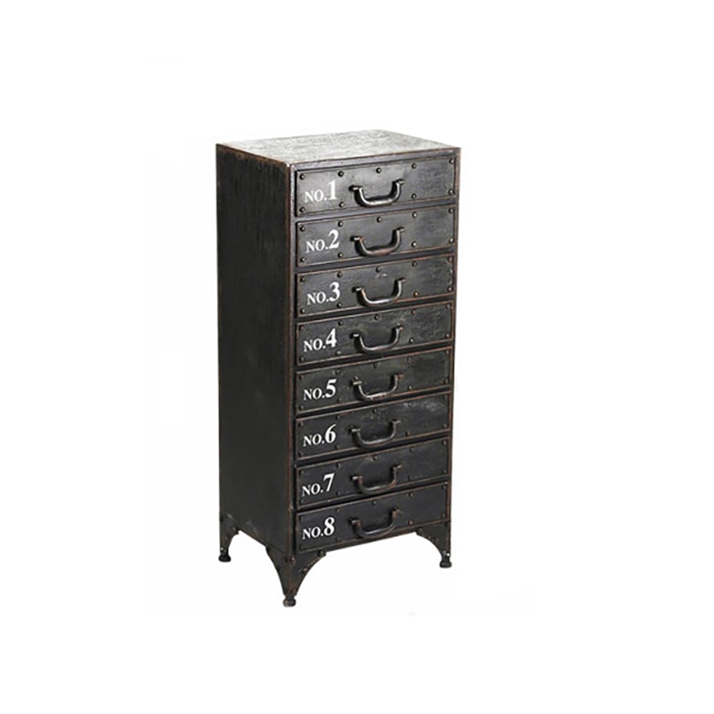 Retro Industrial Drawers Chest Metal Storage File Cabinet window image