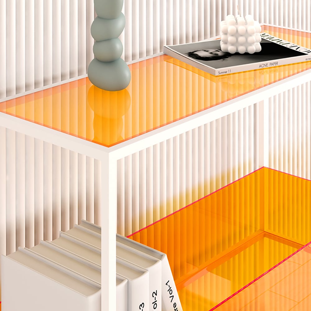 2-Tier Modern Simple Shelves Standing Storage Shelf window image