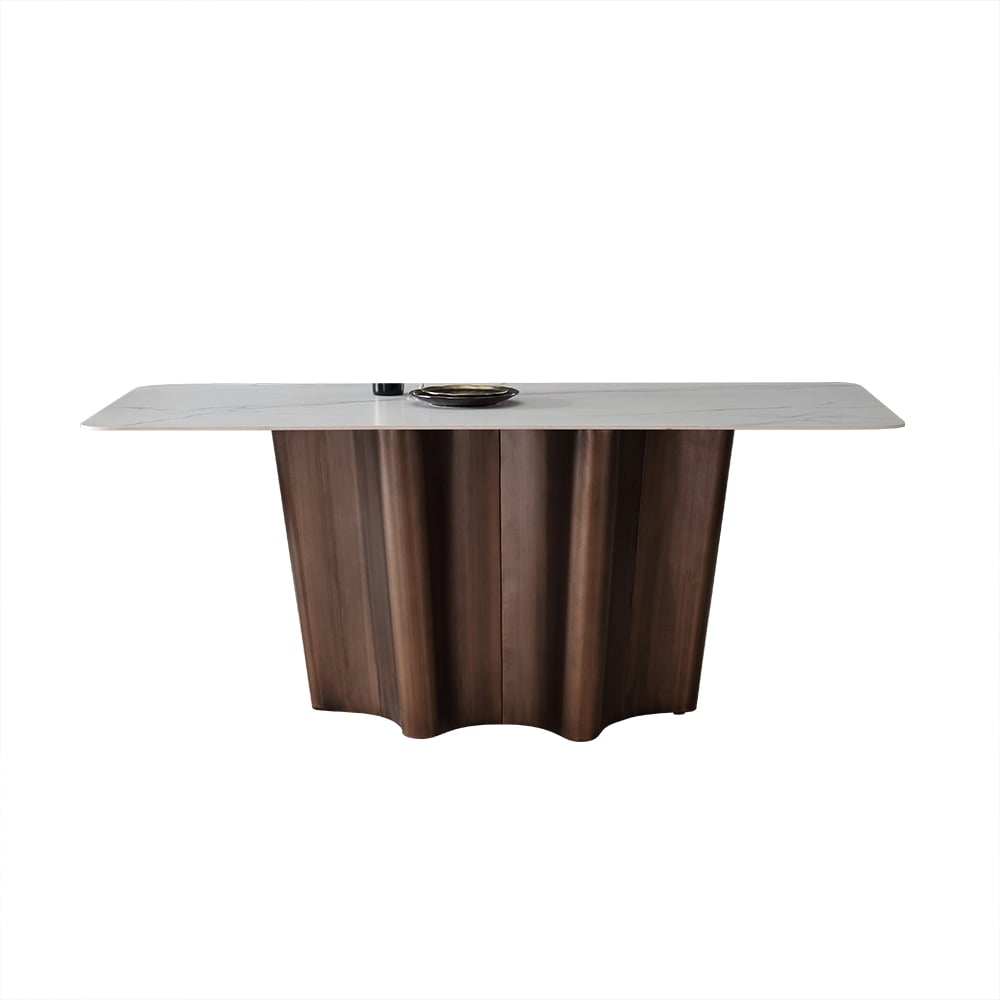63" Dining Table Sintered Stone Top & Carbon Steel Base window image