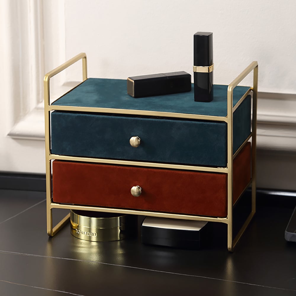 Modern Jewelry Box Desk Organizer with Double Drawers window image