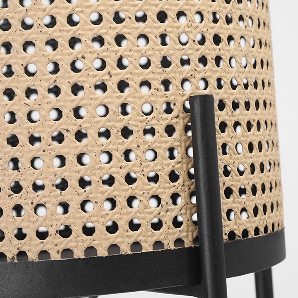 Rustic Rattan Plant Stand Indoors Removable Flower Holder Set of 4 window image